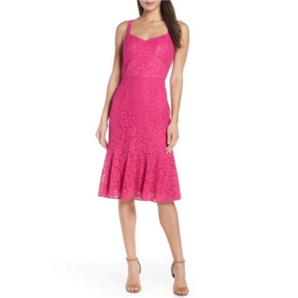 Chelsea28 | Sleeveless Fit & Flare Lace Dr…